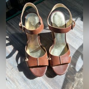Ivanka Trump brown wedge sandals
